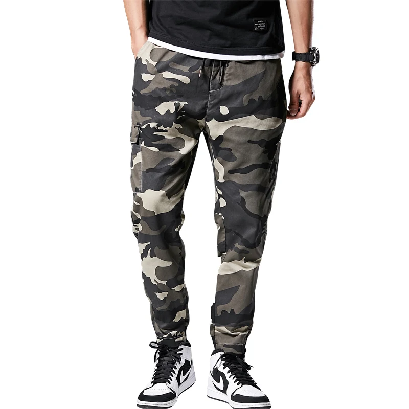 Хлопковые Мужские штаны для бега Осенние штаны-шаровары 2019 мужские камуфляжные