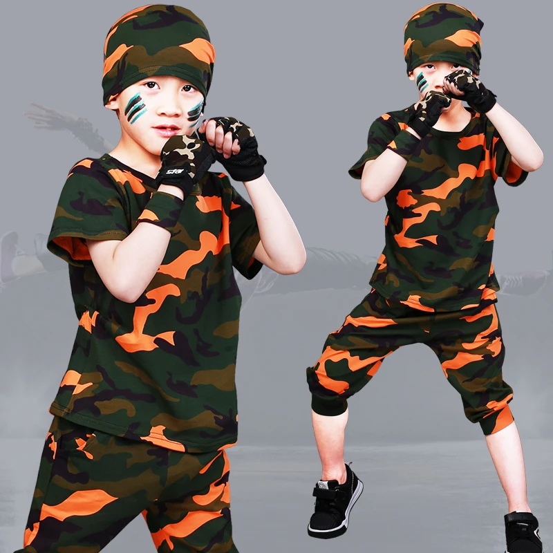 3 шт./комплект детский хлопковый Камуфляжный комплект в стиле хип хоп|Комплекты
