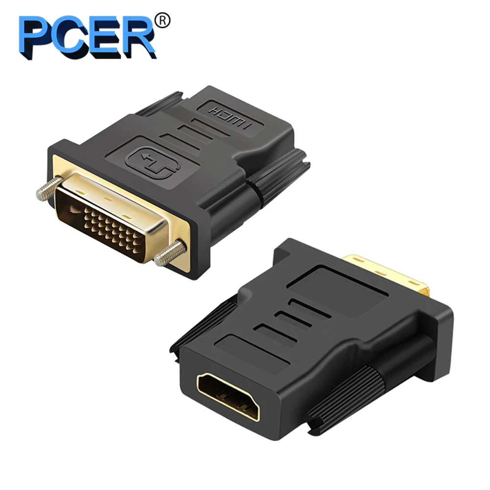 DVI Мужской конвертер DVI в HDMI 1920*1080P поддержка разрешения для компьютера дисплей экран проектор ТВ DVI адаптер HDMI адаптер