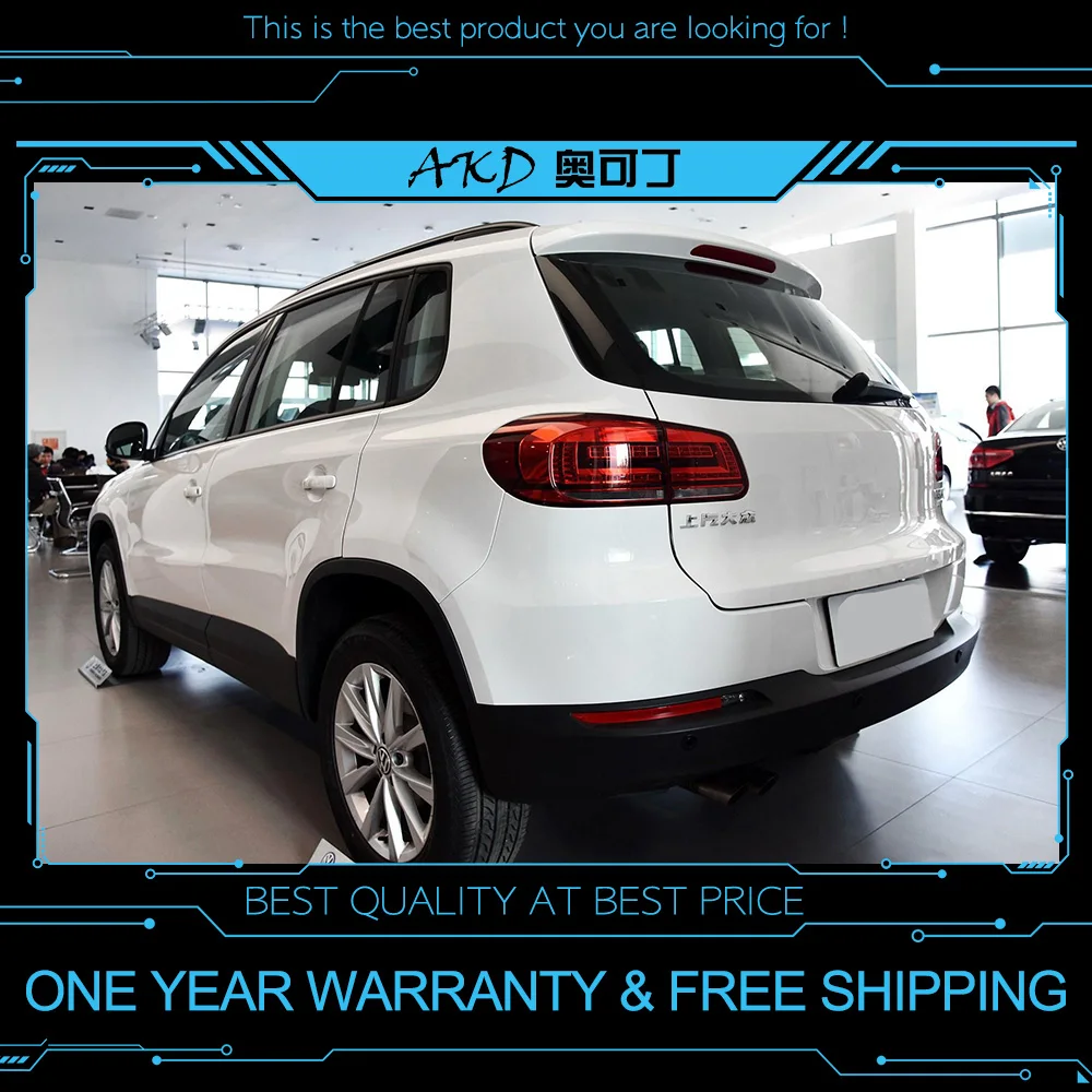 AKD Тюнинг автомобилей задние фонари для VW Tiguan 2013 задние фонари светодиодный DRL ходовые огни Противотуманные фары с ангельскими глазками задние габаритные огни