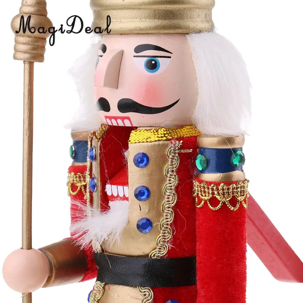 MagiDeal 30 см деревянный Щелкунчик король барабанщик Solider фигурка пальчиковые куклы Рождественские подарки украшения дома