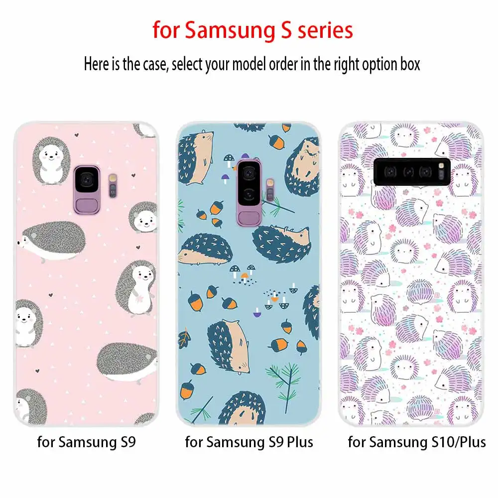 Чехол для телефона с рисунком Samsung S20 S21 S8 S9 S10 S11 Plus чехол S10E Lite Ultra S7 Edge ежика милый в
