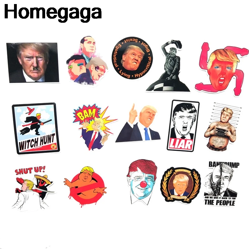 Homegaga 55 шт. Трамп забавные винтажные ПВХ наклейки для скрапбукинга багажник автомобиля для скейтборда телефона ноутбука настенные наклейки для гитары D2182