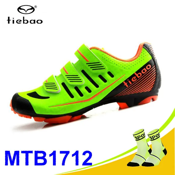 1712 MTB green Tiebao Sapatilha Ciclismo Mtb велосипедная обувь Профессиональная Мужская дышащая велосипедная обувь велосипедная самоблокирующаяся спортивная обувь для верховой езды - Цвет: 1712 MTB green