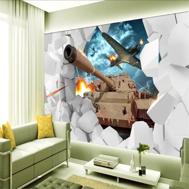 

beibehang Battle Aircraft fighter papel de parede 3D photo wallpaper for wall 3 d painting art living room sofa mural wall paper