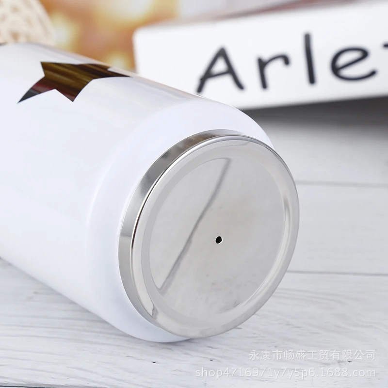 300ML Stainless Steel Vacuum Flask Creative Coke Cup Teacup Reusable Mug Lid Water Bottle Beverage Kettle Straw | Дом и сад