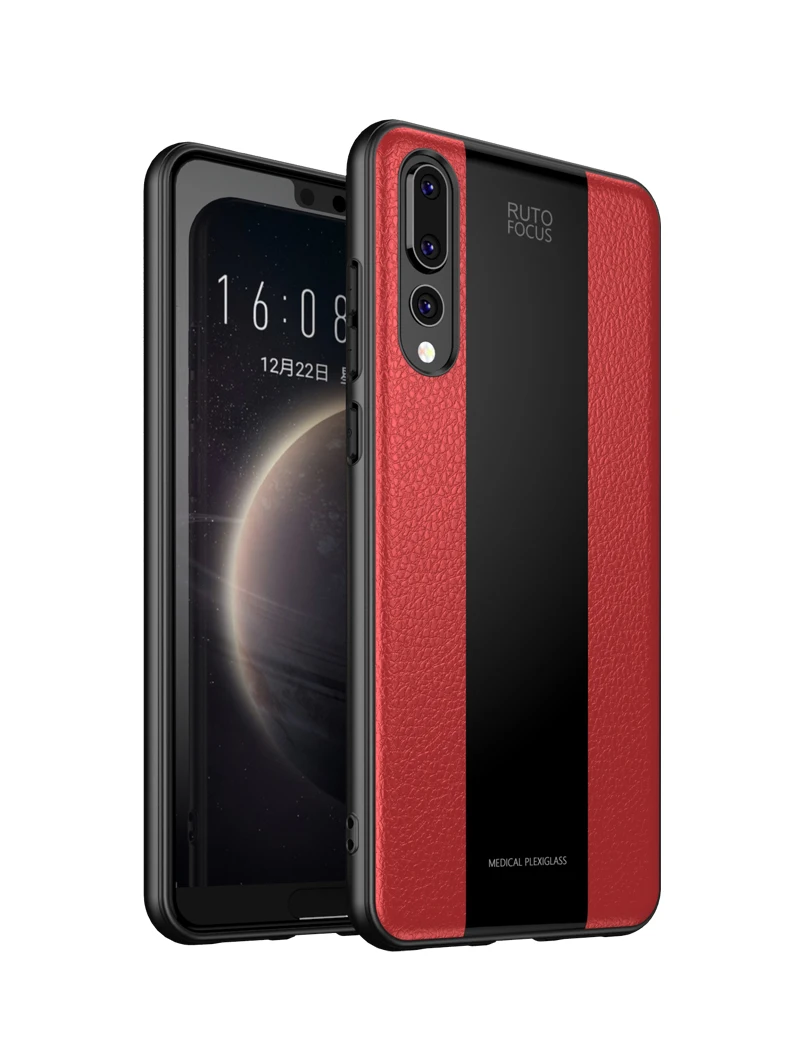 Huawei P20 Pro кожаный чехол Vpower Мягкий ТПУ бампер+ плексиглас+ чехол из искусственной кожи для телефона s Funda для huawei P20/P20 Lite задняя крышка