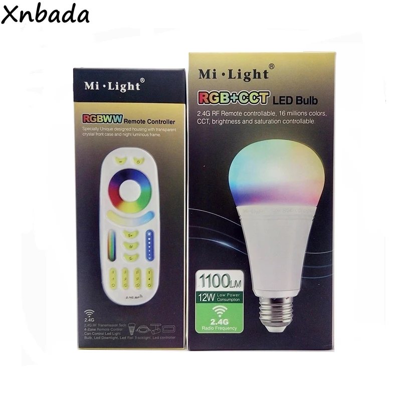 MiBoxer 12W E27 Led Bulb Dimmable LED Light RGB + Warm White (RGB+CCT) Spotlight Indoor Decoration AC85-265V | Лампы и освещение