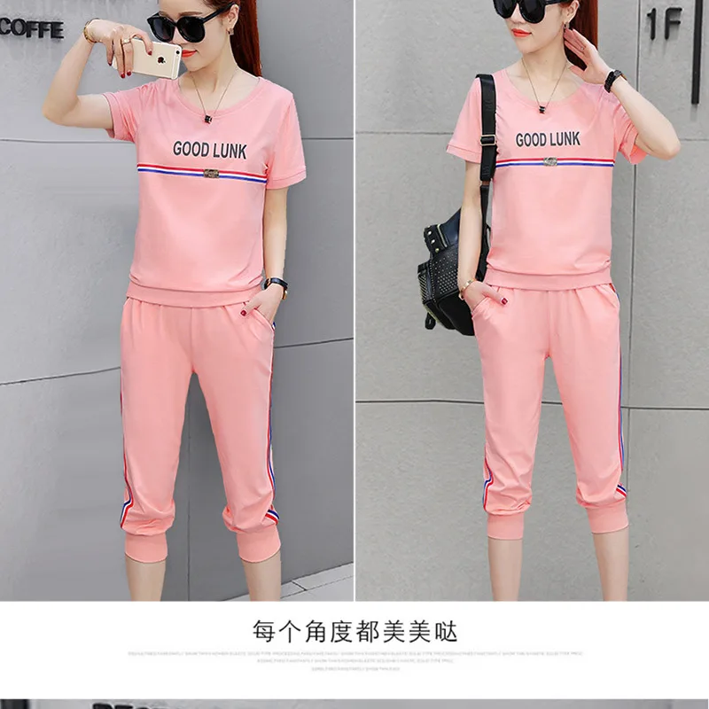 2019 Весна и лето новый большой размер Женский Повседневный Спортивный костюм