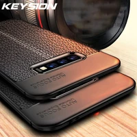 keysion phone case for samsung galaxy s10 plus s10e s9 note 9 leather texture soft tpu bumper back cover for s10 5g s10 note 8