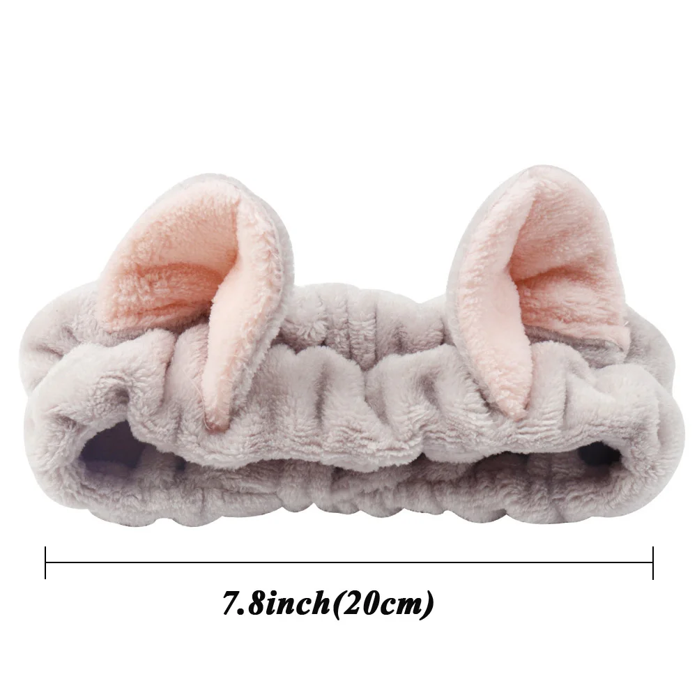 Милая эластичная повязка на голову с кошачьими ушками для девочек, повязка на голову для мытья лица, эластичная повязка на голову для спа-маска, аксессуары для волос, повязка на голову