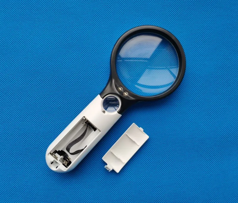 25pcs/lot 3X and 8X Twin lens Magnifier double magnifying glass with LED lamp | Канцтовары для офиса и дома