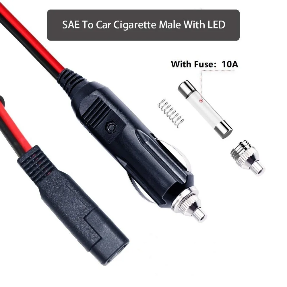 5 футов 12 в автомобильный прикуриватель штекер кабель SAE 10A Сверхмощный шнур с
