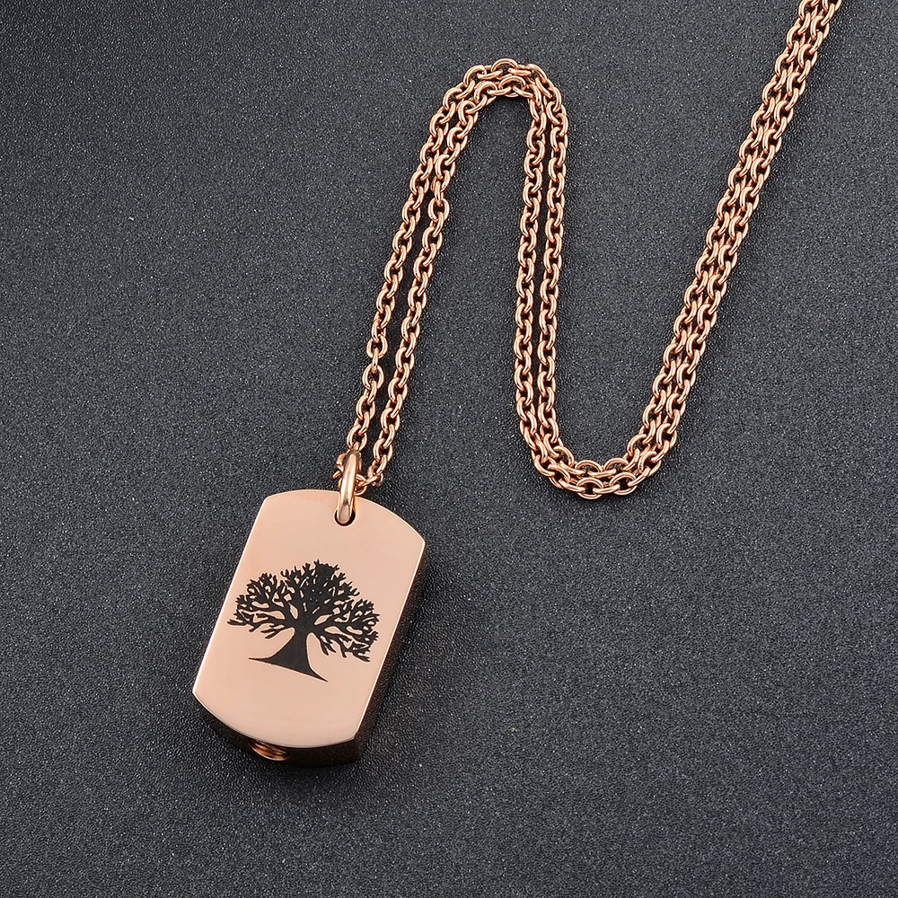 

IJD9801 Tree of life Tag Necklace Pet Urn Ashes Holder Keepsake Animal/ Human Cremation Pendant Jewelry Funeral Souvenirs