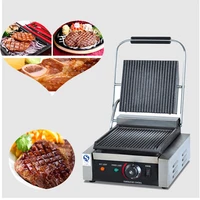 stainless steel commercial 220v electric non stick sandwich steak panini grill press machine