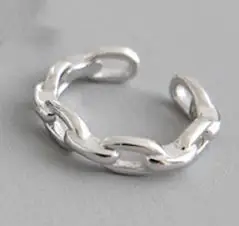 1Pc ER18164-2 Silver F.I.N.S 1 шт. S925 чистые стерлинговые серебряный крючок для уха манжеты цепи двухслойные женские серьги стекируемые корейский клип серьги без шт - Окраска металла: 1Pc ER18164-2 Silver
