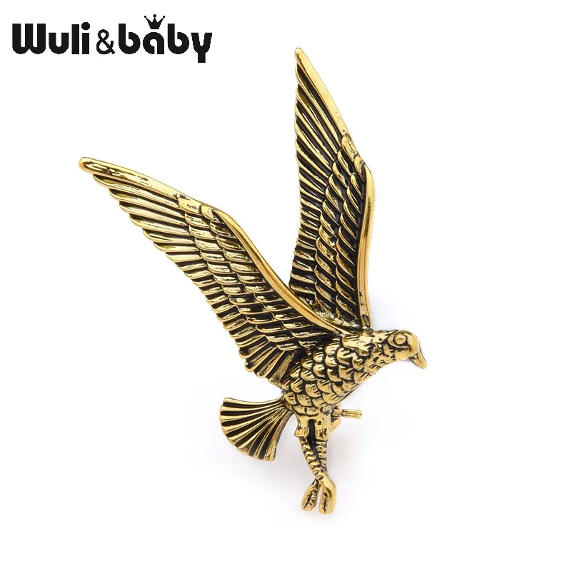 Белая брошь в форме орла с эмалью от Wuli&baby булавки для женщин и мужчин винтажный