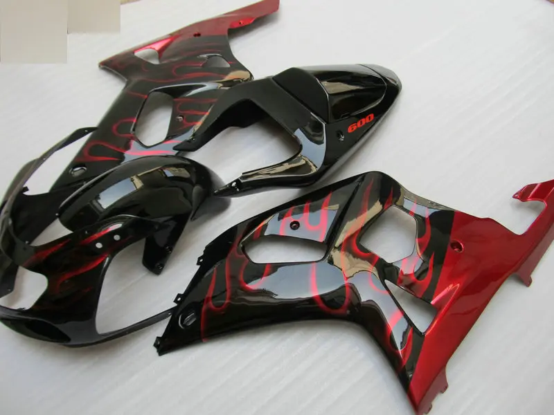 Комплект обтекателей для мотоцикла GSXR600 750 K1 01 02 03 GSXR 600 GSXR750 2001 2002 2003 Красный Пламя