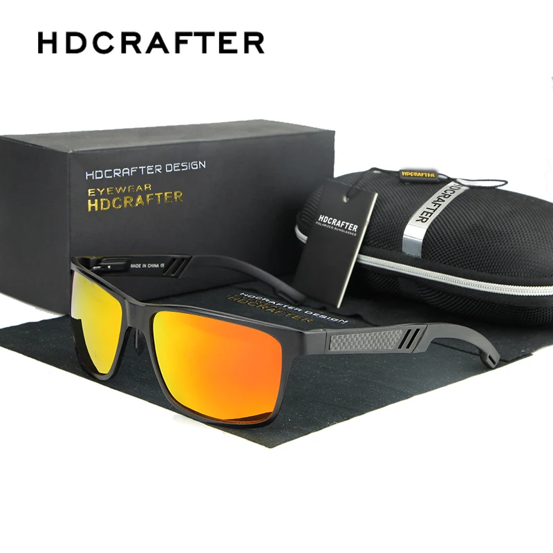 HDCRAFTER Rectang поляризационные солнцезащитные очки мужские алюминиево магниевое