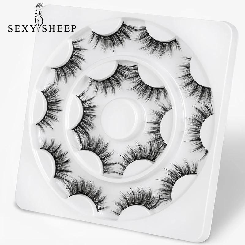 SEXYSHEEP 8 пар 3D Мягкие Накладные ресницы из искусственной норки натуральные спутанные ресницы крест-накрест Висячие ресницы наращивание макияжа Инструменты