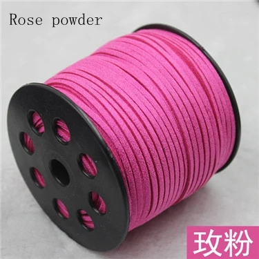 rose Red 100 yards 100 ярдов/diy ювелирные аксессуары проволока 3 мм поверхность золотой порошок бархат кожаный шнур - Цвет: rose Red 100 yards