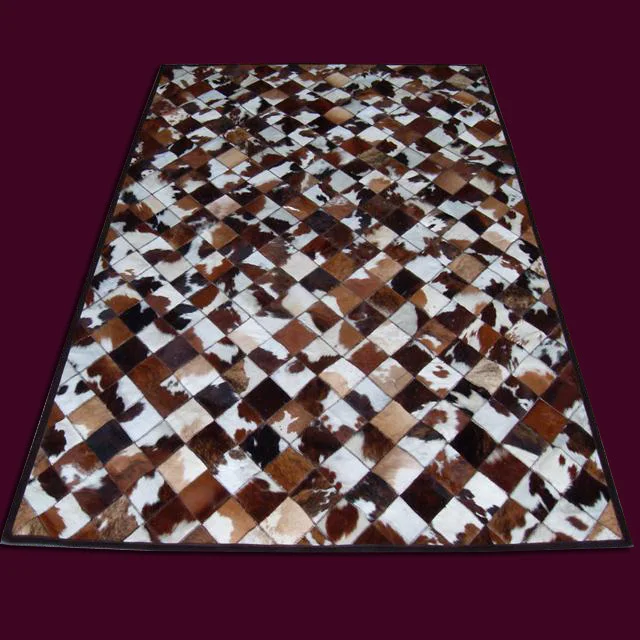 

Fashionable art carpet 100% natural genuine cowhide leather rugs and carpets