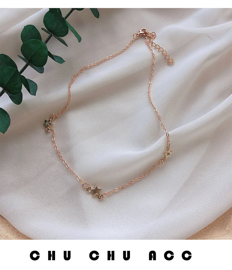 Simple and Short Star Clavicle Chain Korean Version Individual Neck Jewelry Necklace Tide Net Red Decorative | Украшения и