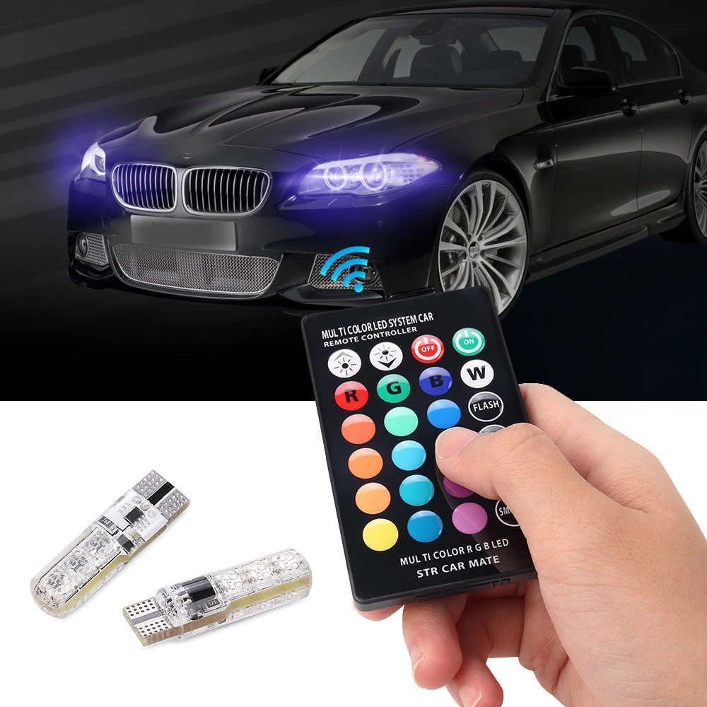 Щит Авто 2 шт./компл. T10 5050 6 SMD RGB LED Автомобильный купол для чтения декоративная