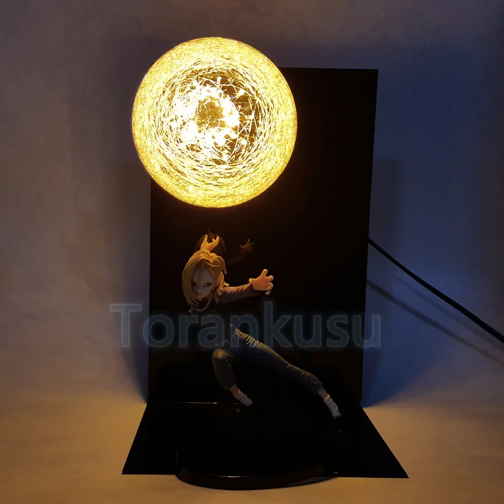 Фигурка Dragon Ball Z на Android 18 лазурь светодиодный светильник кой модель сделай сам