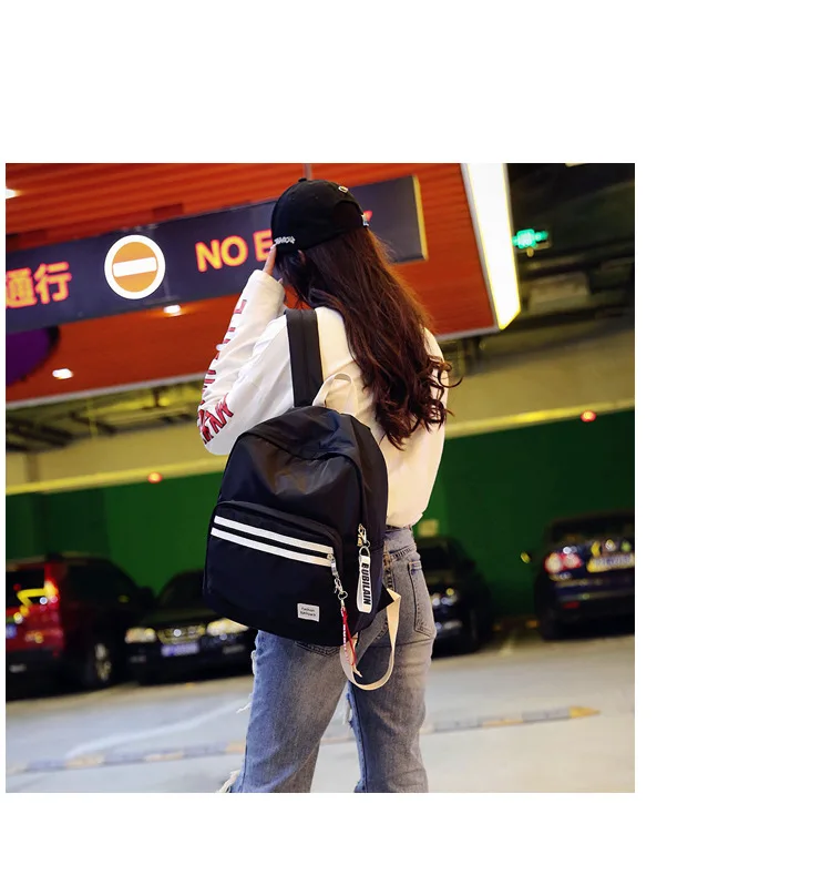 Японский Харадзюку сплошной цвет ulzzang backbag дикая кисть уличная Студенческая сумка стример женский рюкзак
