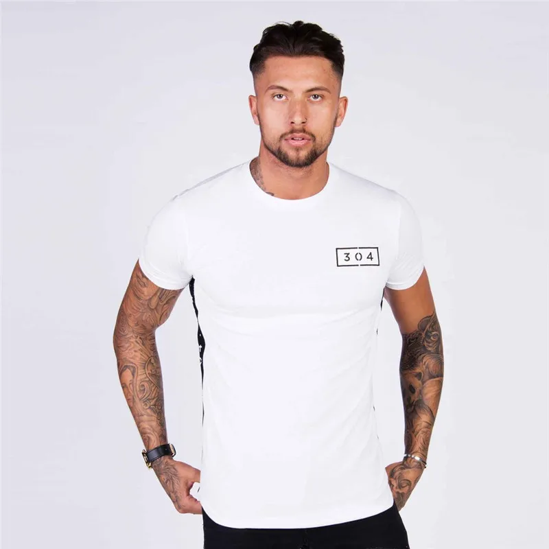 summer new mens t-shirt fitness Short sleeve o-neck shirts male Fashion leisure Creativity Patchwork tees tops brand clothes | Мужская