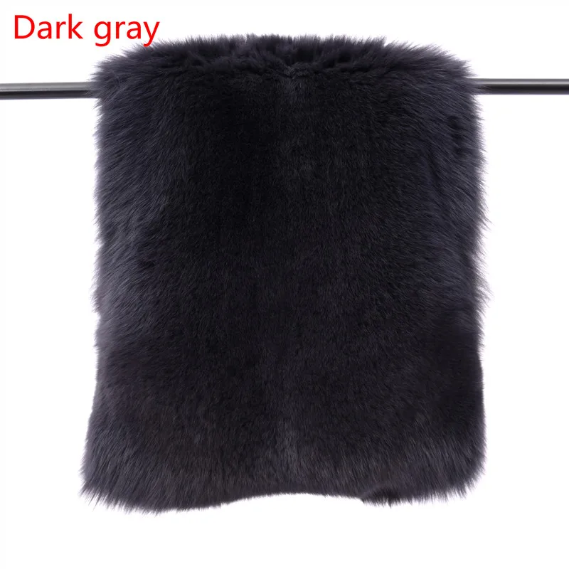 Dark gray Шуба из натурального Лисьего меха, имитирующая выдру, цветная Женская модная зимняя теплая Съемная шуба из лисьего меха - Цвет: Dark gray