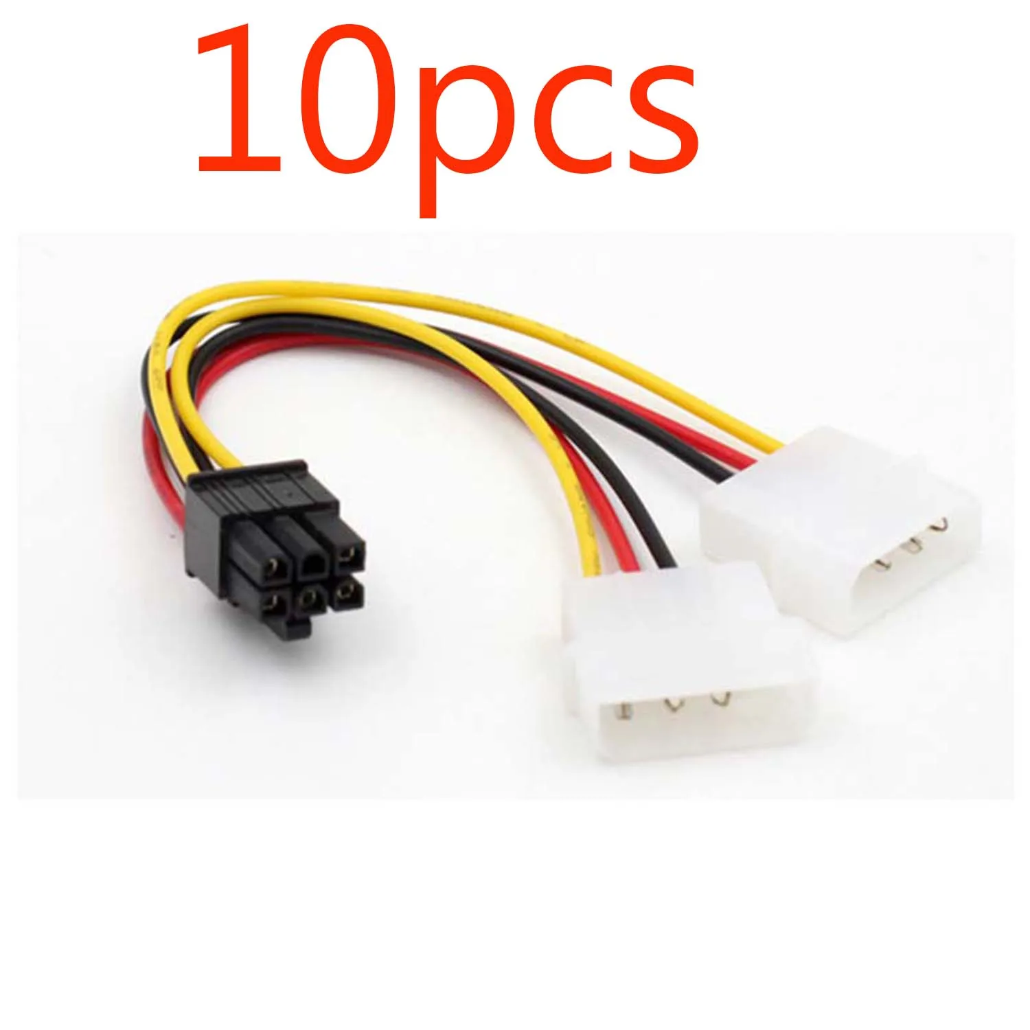 10 шт. 2Dual 4 Pin Molex IDE К 6 PCI-E графическая карта Y адаптер кабеля питания | Электроника