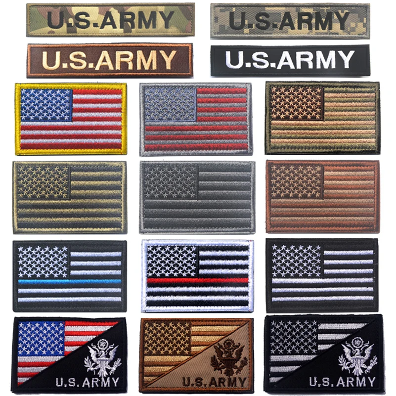 Вышитый патч США AARMY Флаг Костюм Аппликация эмблема значки тактическая вышитая