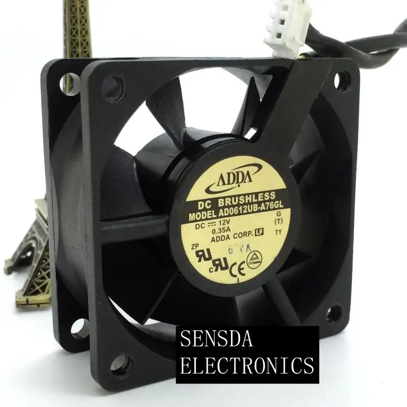 Для ADDA AD0612UB-A76GL 60*60*25 мм DC 12V 0.35A осевой вентилятор охлаждения