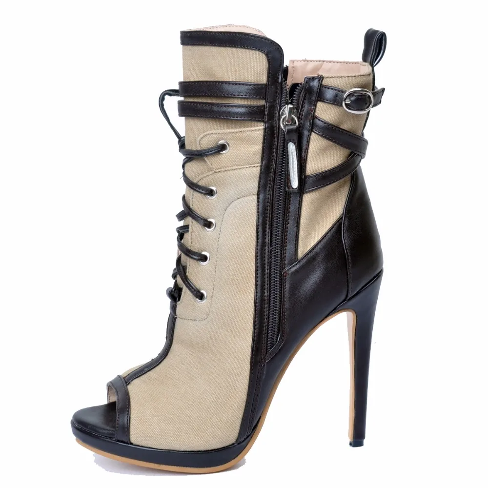 Женские ботильоны с открытым носком на тонком высоком каблуке размеры 4 15|shoes fashion