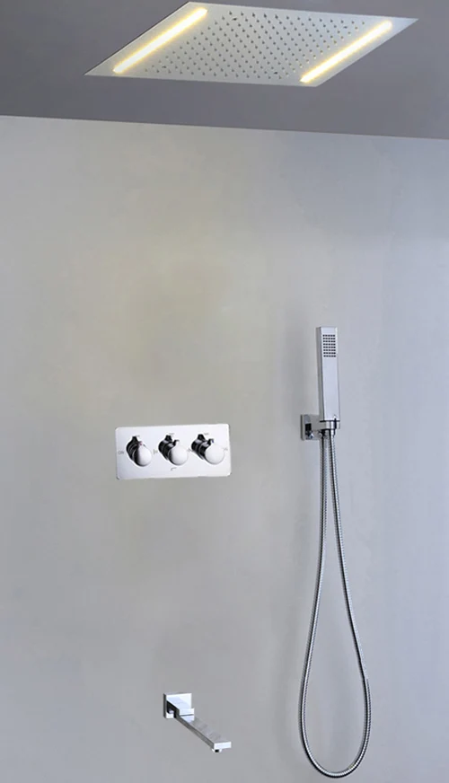 Смеситель для душа в ванной 100V~ 240V AC желтый светодиодный душевой колпак для душа горячий и холодный смеситель кран Простая установка современный - Цвет: With Spout
