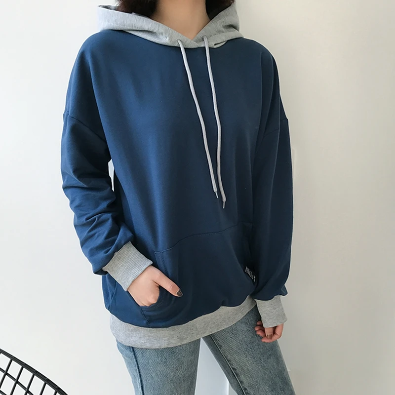 Женский Теплый пуловер с капюшоном Свободный модель F1138 в Корейском стиле на