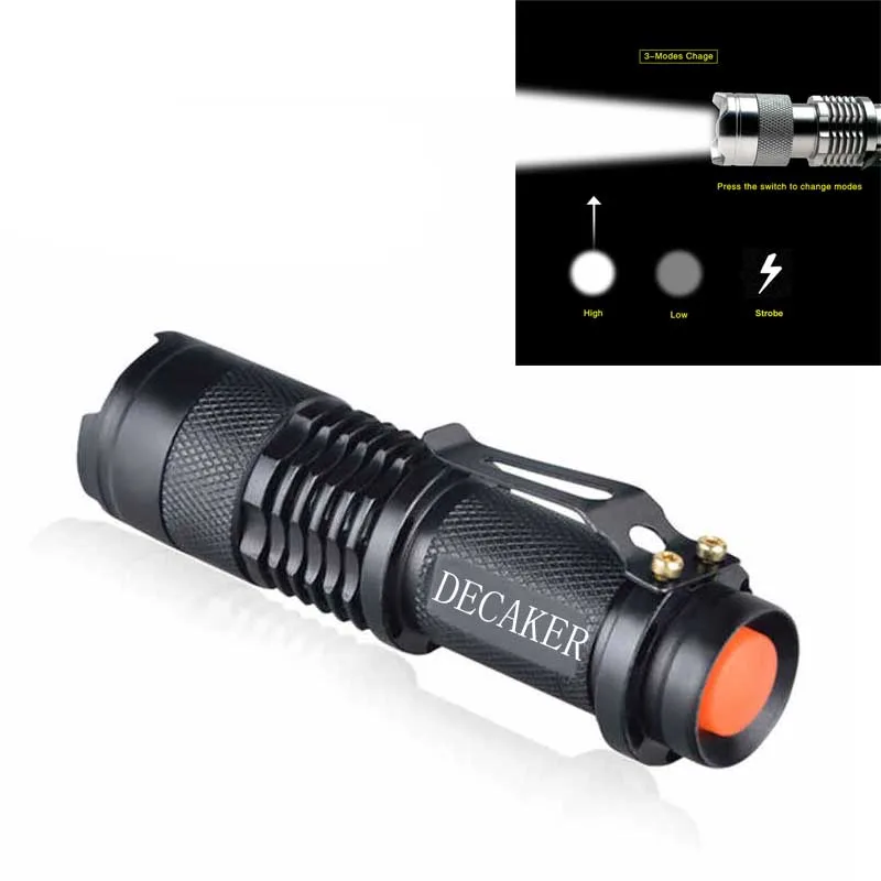 Zoom Mini CREE Q5 фонарик 600 люмен светодиодный AA 14500 тактический фонарь с охотничьим lante