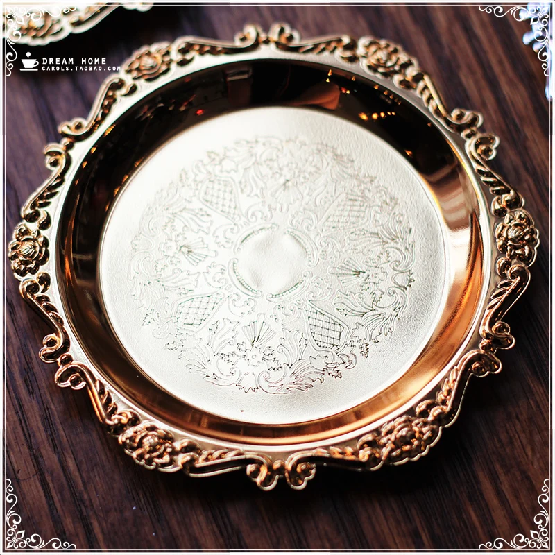 Роскошный набор тарелок золотистого и серебряного цвета Мини Маленькие столовые