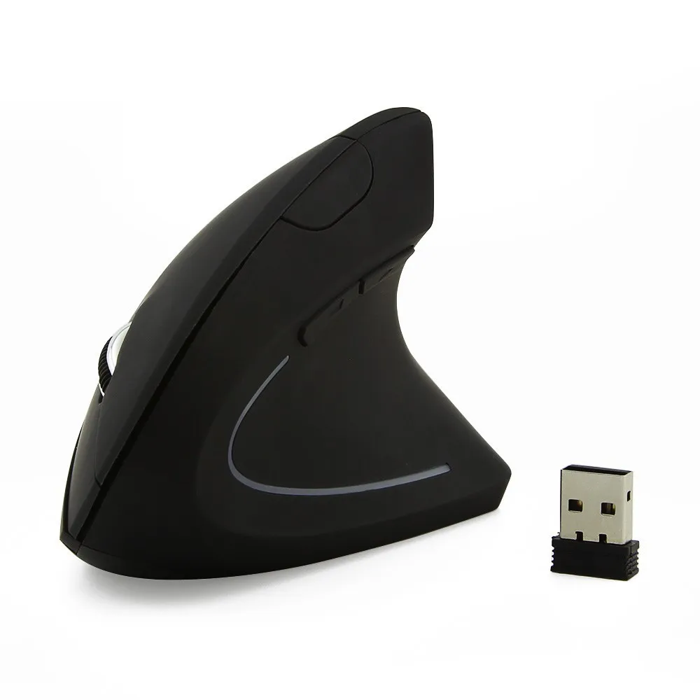 black vertical mouse Эргономичная Вертикальная беспроводная мышь, компьютерная игровая мышь, красочный светильник, мыши 5D USB, оптическая игровая мышь, коврик для ноутбука, ПК, игры - Цвет: black vertical mouse
