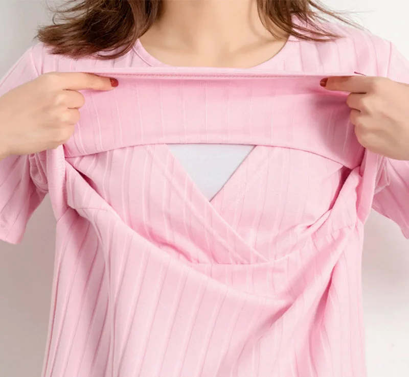 

Short Sleeve Clothing T-shirt for Pregnant Women Maternity Clothes for Feeding Nursing Tops Pregnancy Clothes Round Neck 2018