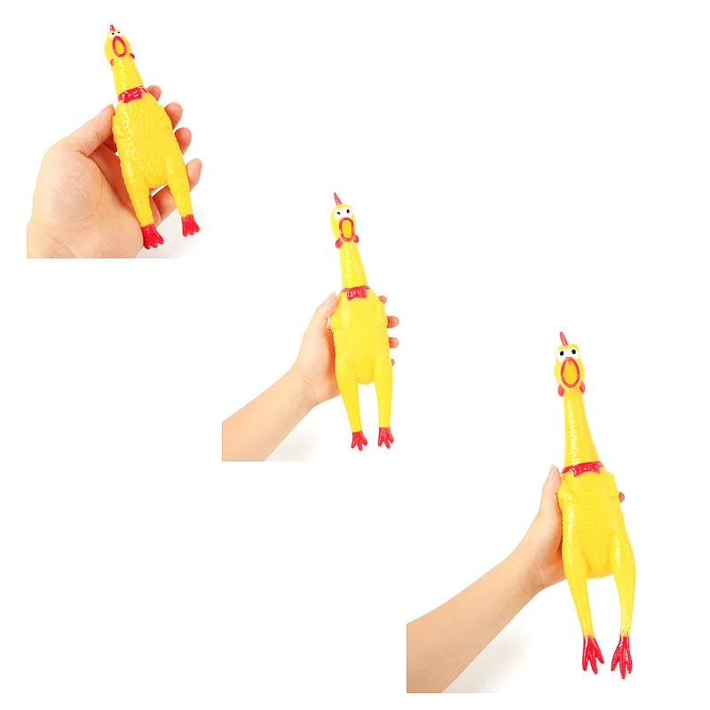 17 см Resound Смешные резиновые Курица Squeeze Звук Игрушка Животные игрушки собака Shrilling