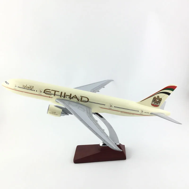 

Бесплатная доставка, 45-47 см, ETIHAD дыхательные пути 777, металлическая основа и модель из смолы, модель самолета, подарок на день рождения