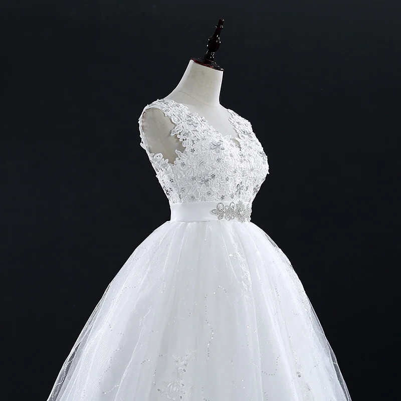 Fansmile реальные фотографии Vestidos de Novias Свадебные платья плюс размер винтажные кружевные круглые свадебные платья дешевые FSM-198F