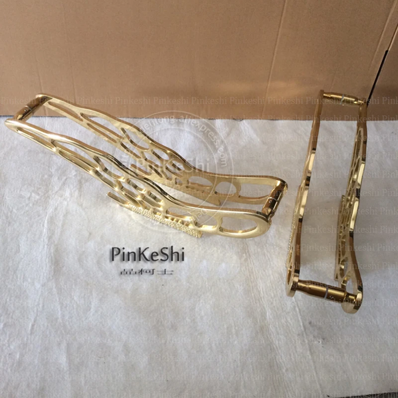 Резная дверная ручка в виде бабочки элегантный стиль золотой цвет однотонная