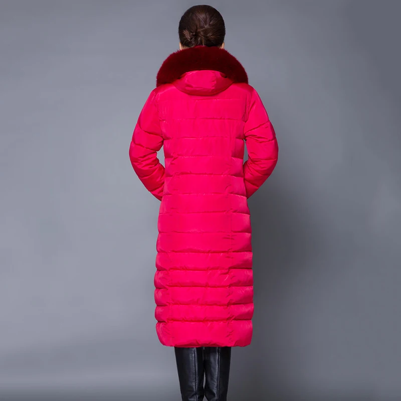 Женская одежда больших размеров 2018 зимняя куртка с большим меховым воротником