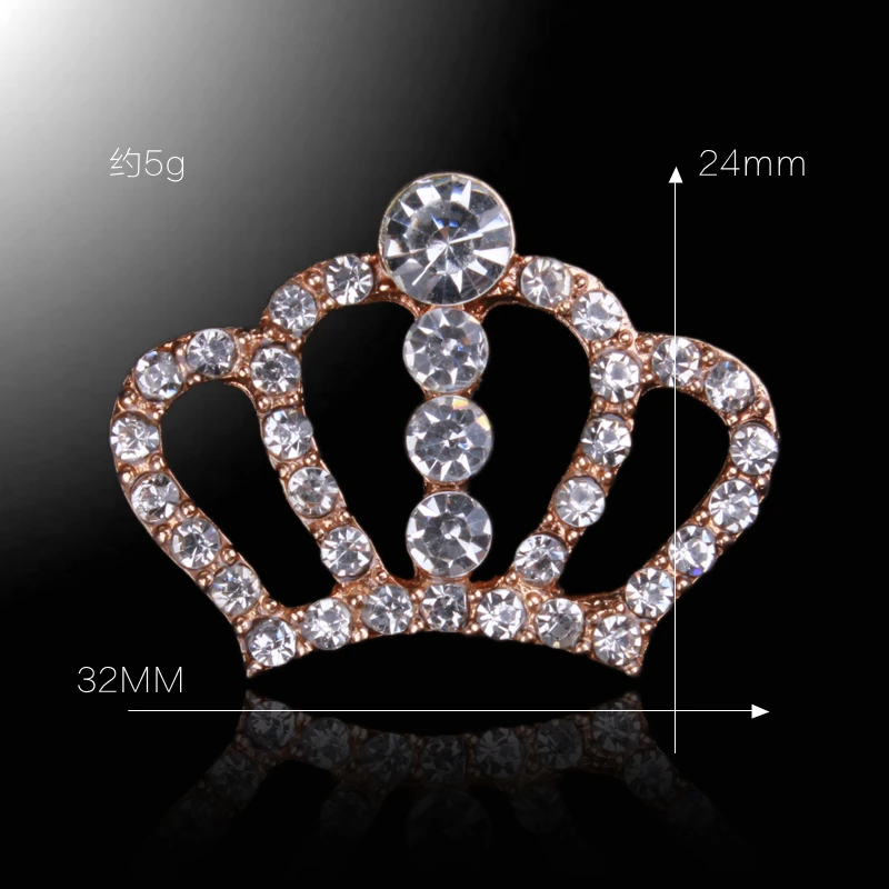 10 шт. Bling Flatback Корона Металл полный горный хрусталь кнопки сплава свадебный венец