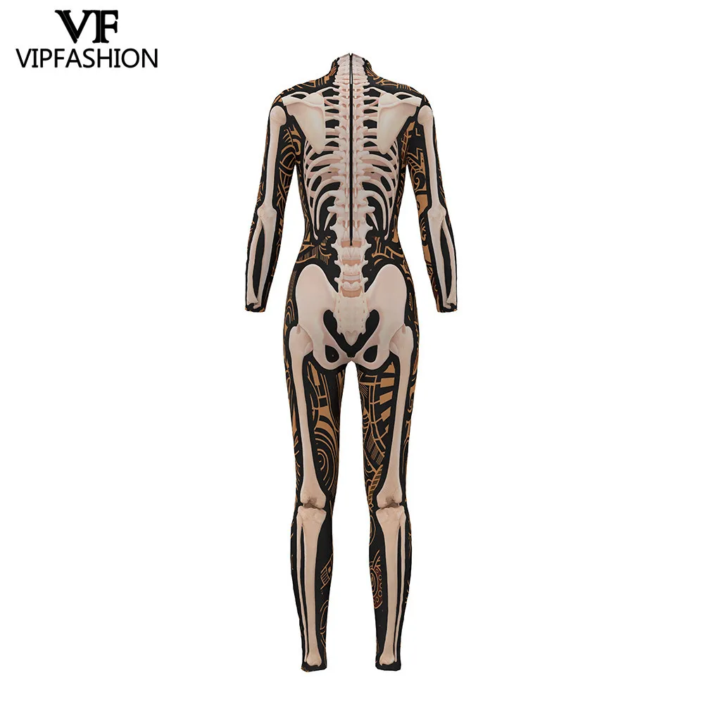 VIP Мода Новые товары 3D Череп Кости Скелет печати Комбинезоны Западный Хэллоуин костюмы для женщин комбинезон Costplay боди