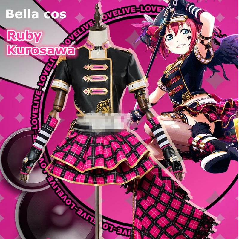Lovelive sunshine Aqours костюм для косплея панк Рок Чика таками платье сцены карнавальные